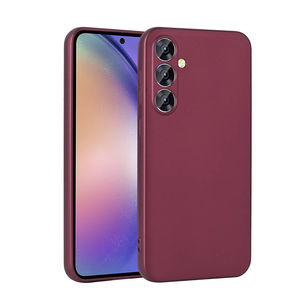 Galaxy Uyumlu A55 Kılıf Zore Premier Silikon Kapak-Mürdüm