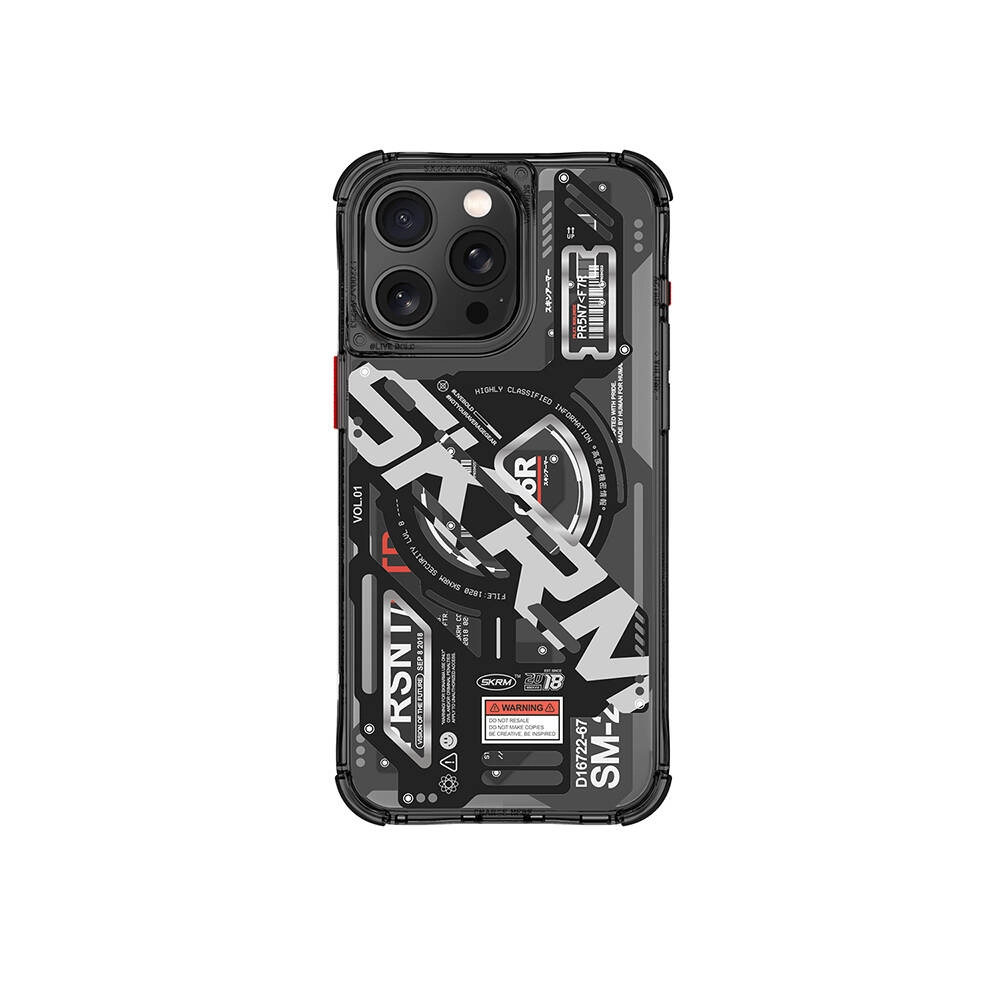 iPhone Uyumlu 15 Pro Kılıf M-safe Şarj Özellikli Katmanlı Makine Temalı SkinArma Ekho Kapak