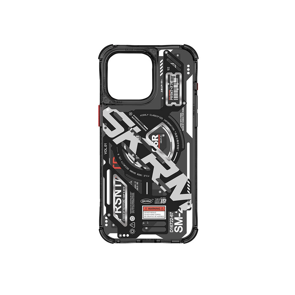 iPhone Uyumlu 15 Pro Kılıf M-safe Şarj Özellikli Katmanlı Makine Temalı SkinArma Ekho Kapak