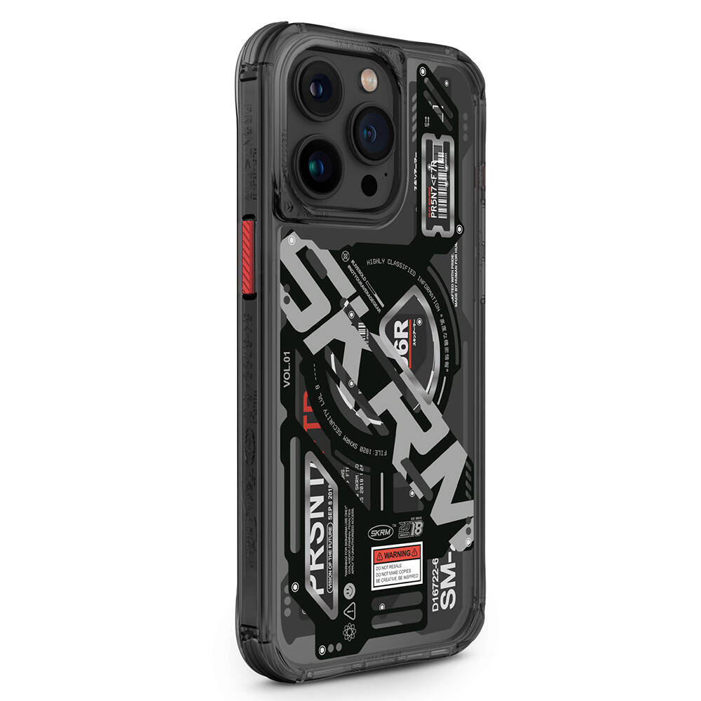 iPhone Uyumlu 15 Pro Max Kılıf M-safe Şarj Özellikli Katmanlı Makine Temalı SkinArma Ekho Kapak