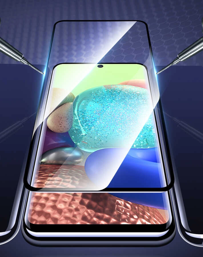 Galaxy Uyumlu A35 Zore Kenarları   Dayanıklı Cam Ekran Koruyucu