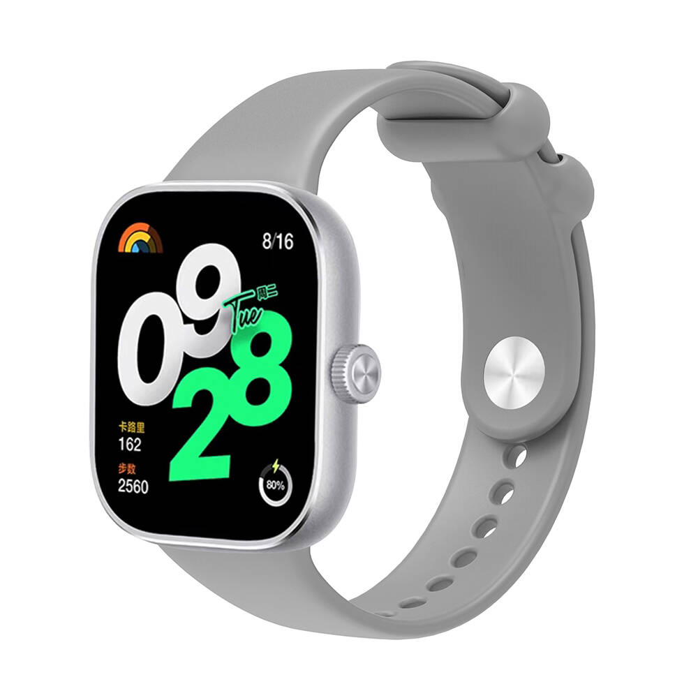 Xiaomi Uyumlu  Redmi Watch 4 Zore KRD-109 Silikon Kordon-Gri