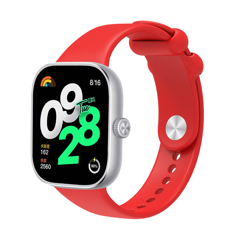 Xiaomi Uyumlu  Redmi Watch 4 Zore KRD-109 Silikon Kordon-Kırmızı