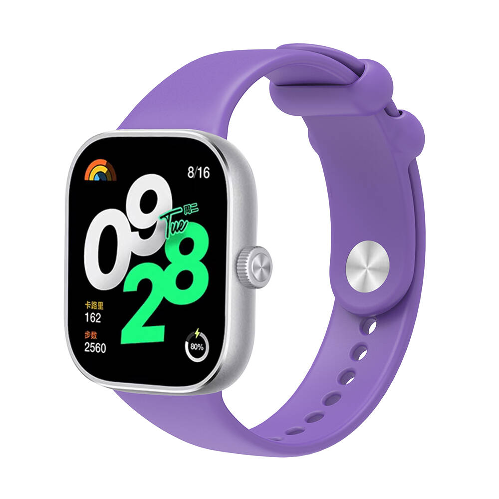 Xiaomi Uyumlu  Redmi Watch 4 Zore KRD-109 Silikon Kordon-Lila