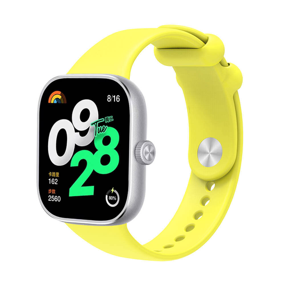Xiaomi Uyumlu  Redmi Watch 4 Zore KRD-109 Silikon Kordon-Sarı