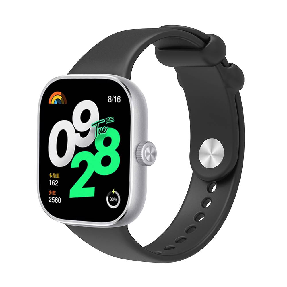 Xiaomi Uyumlu  Redmi Watch 4 Zore KRD-109 Silikon Kordon-Siyah