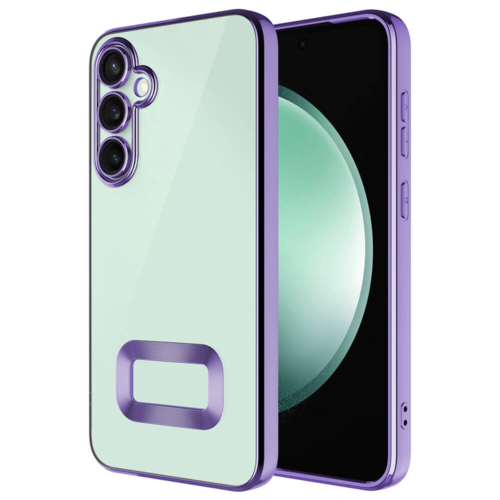 Galaxy Uyumlu A55 Kılıf Kamera Korumalı Logo Gösteren Zore Omega Kapak-Lila