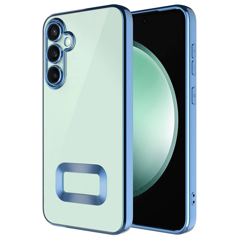 Galaxy Uyumlu A55 Kılıf Kamera Korumalı Logo Gösteren Zore Omega Kapak-Sierra mavi