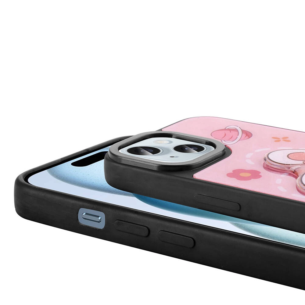 iPhone Uyumlu 14 Kılıf Parlayan Kabartmalı İkonik Figürlü Zore Amas Silikon Kapak
