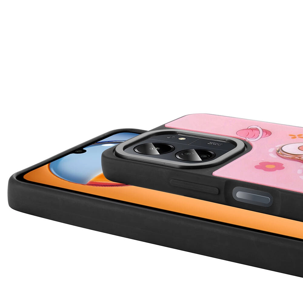 Xiaomi Uyumlu  Redmi 13C Kılıf Parlayan Kabartmalı İkonik Figürlü Zore Amas Silikon Kapak