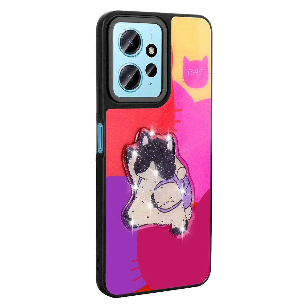 Xiaomi Uyumlu  Redmi Note 12 4G Kılıf Parlayan Kabartmalı İkonik Figürlü Zore Amas Silikon Kapak