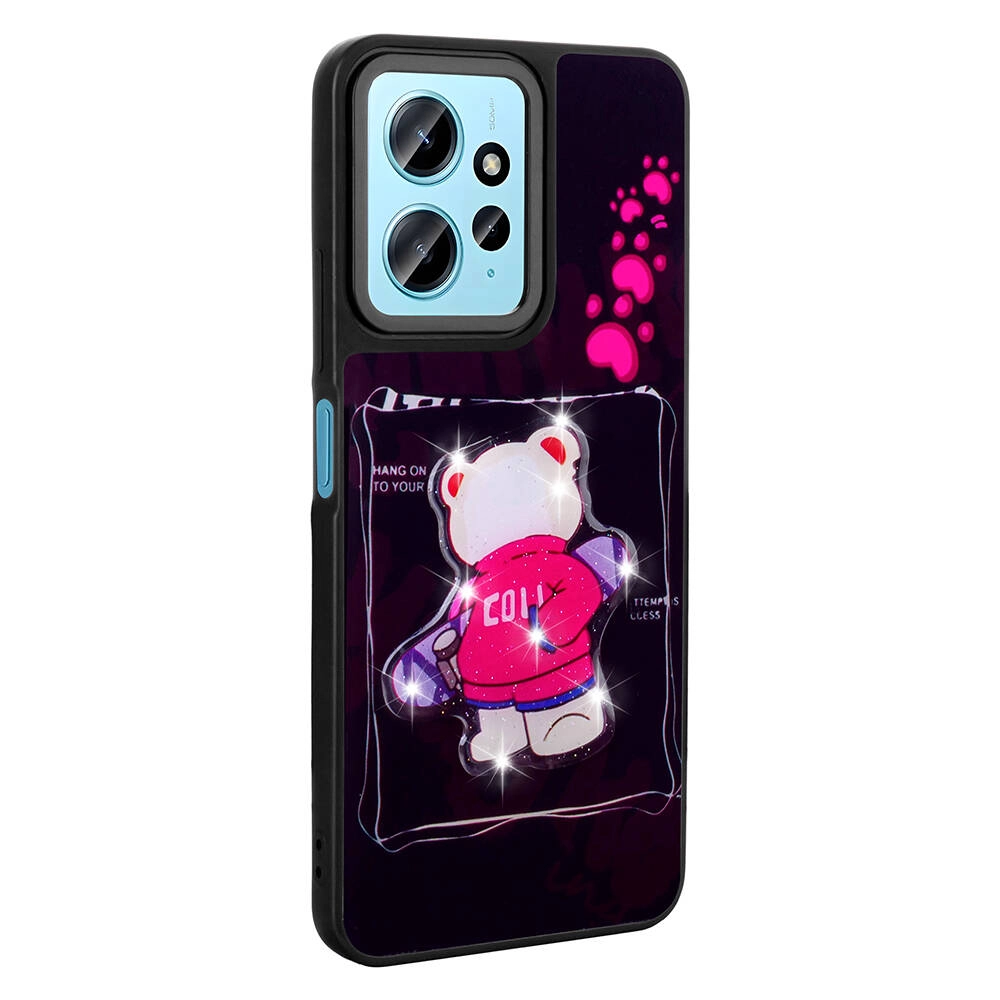 Xiaomi Uyumlu  Redmi Note 12 4G Kılıf Parlayan Kabartmalı İkonik Figürlü Zore Amas Silikon Kapak