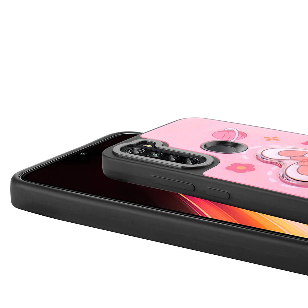 Xiaomi Uyumlu  Redmi Note 8 Kılıf Parlayan Kabartmalı İkonik Figürlü Zore Amas Silikon Kapak