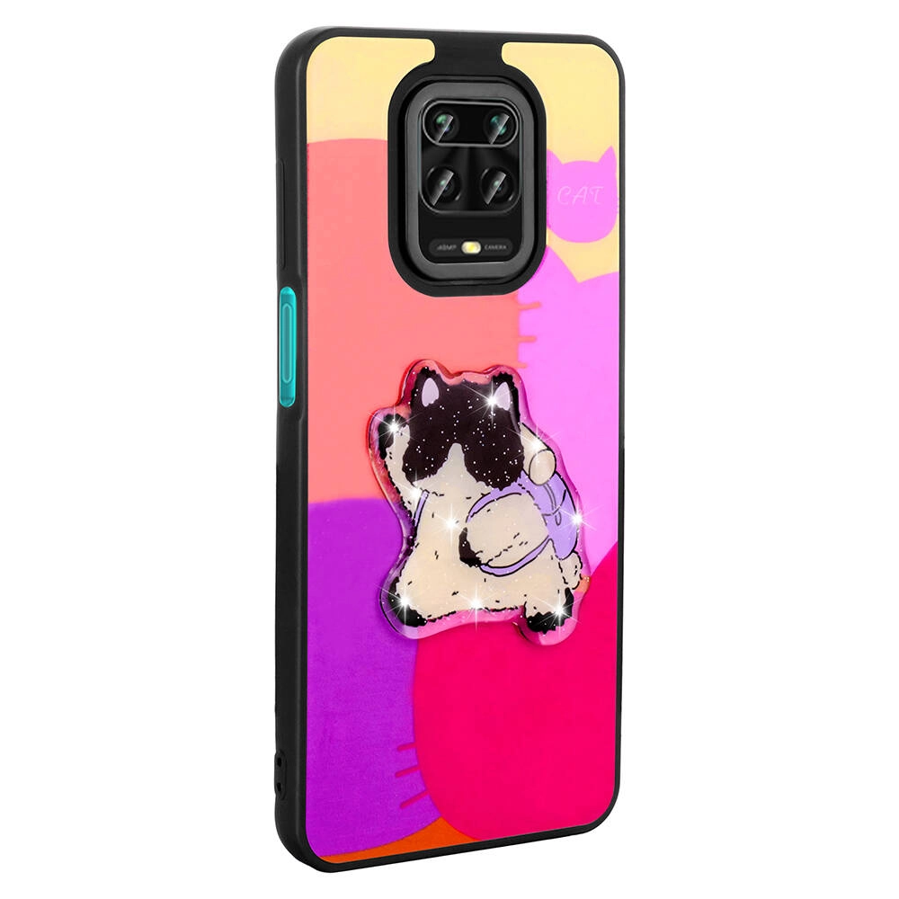 Xiaomi Uyumlu  Redmi Note 9 Pro Kılıf Parlayan Kabartmalı İkonik Figürlü Zore Amas Silikon Kapak