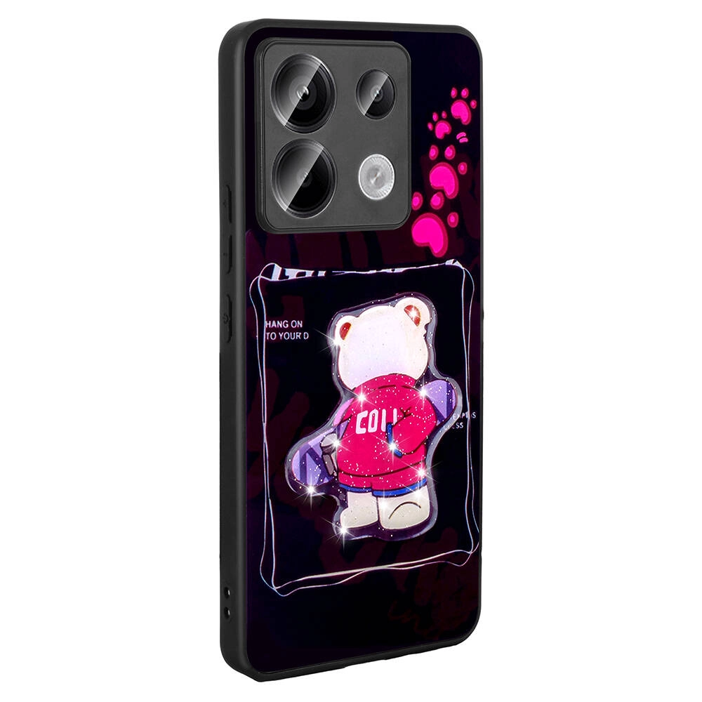 Xiaomi Uyumlu  Redmi Note 13 Pro 5G Kılıf Parlayan Kabartmalı İkonik Figürlü Zore Amas Silikon Kapak