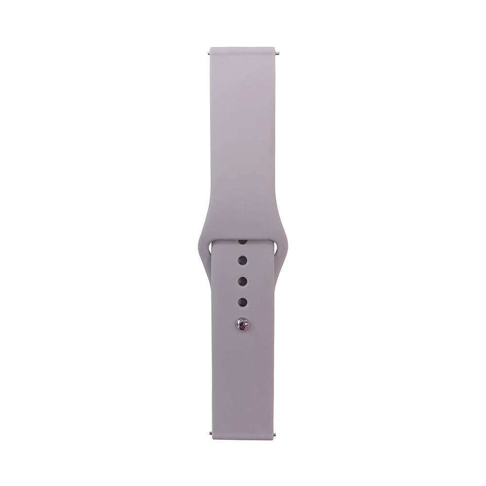 Xiaomi Uyumlu  Amazfit Pace Band Serisi 22mm Klasik Kordon Silikon Strap Kayış-Cloud gray