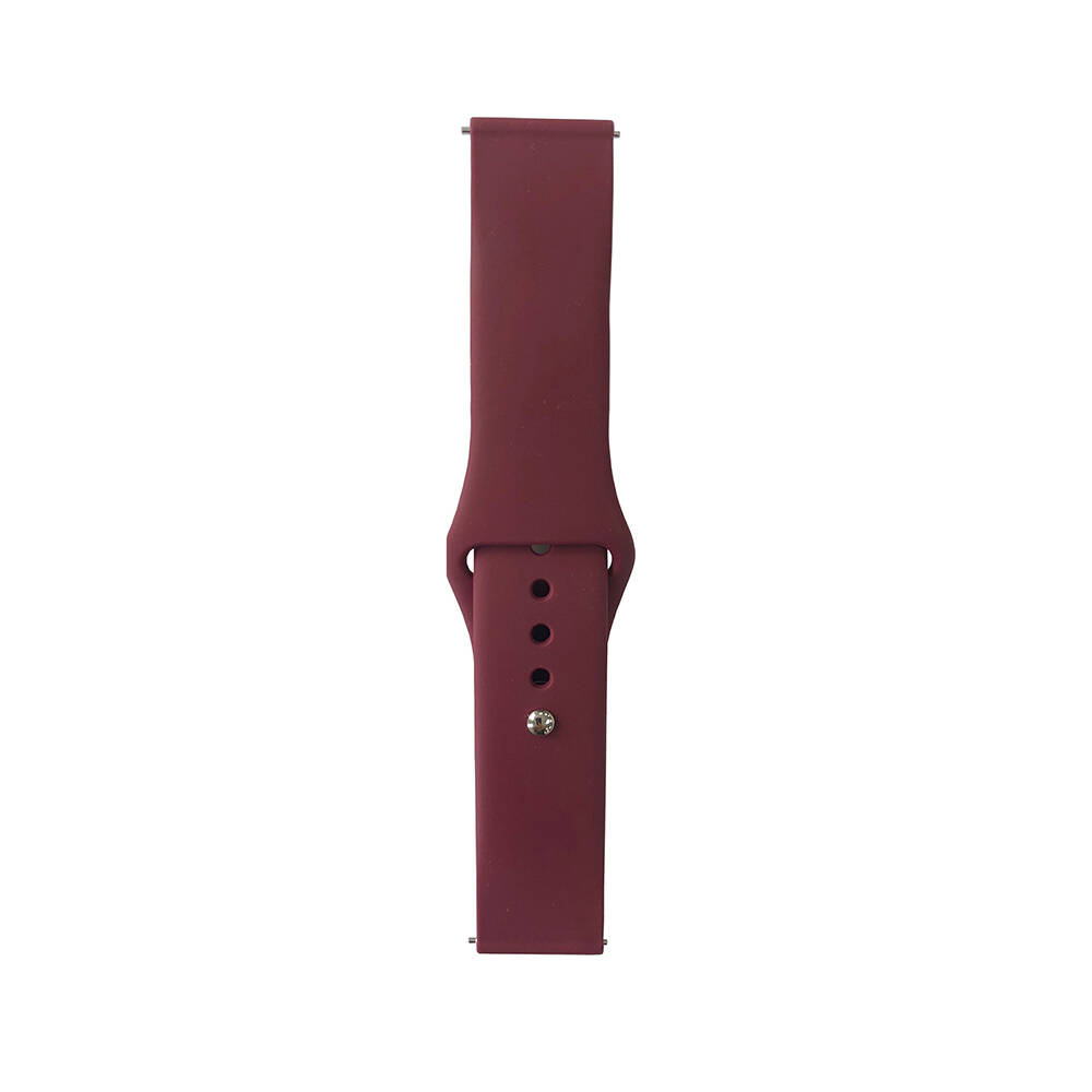 Xiaomi Uyumlu  Amazfit Pace Band Serisi 22mm Klasik Kordon Silikon Strap Kayış-Red wine