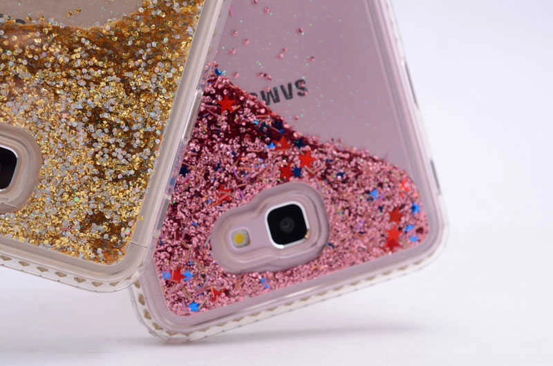 Galaxy Uyumlu J7 Prime Kılıf Zore Sıralı Taşlı Sıvılı Silikon