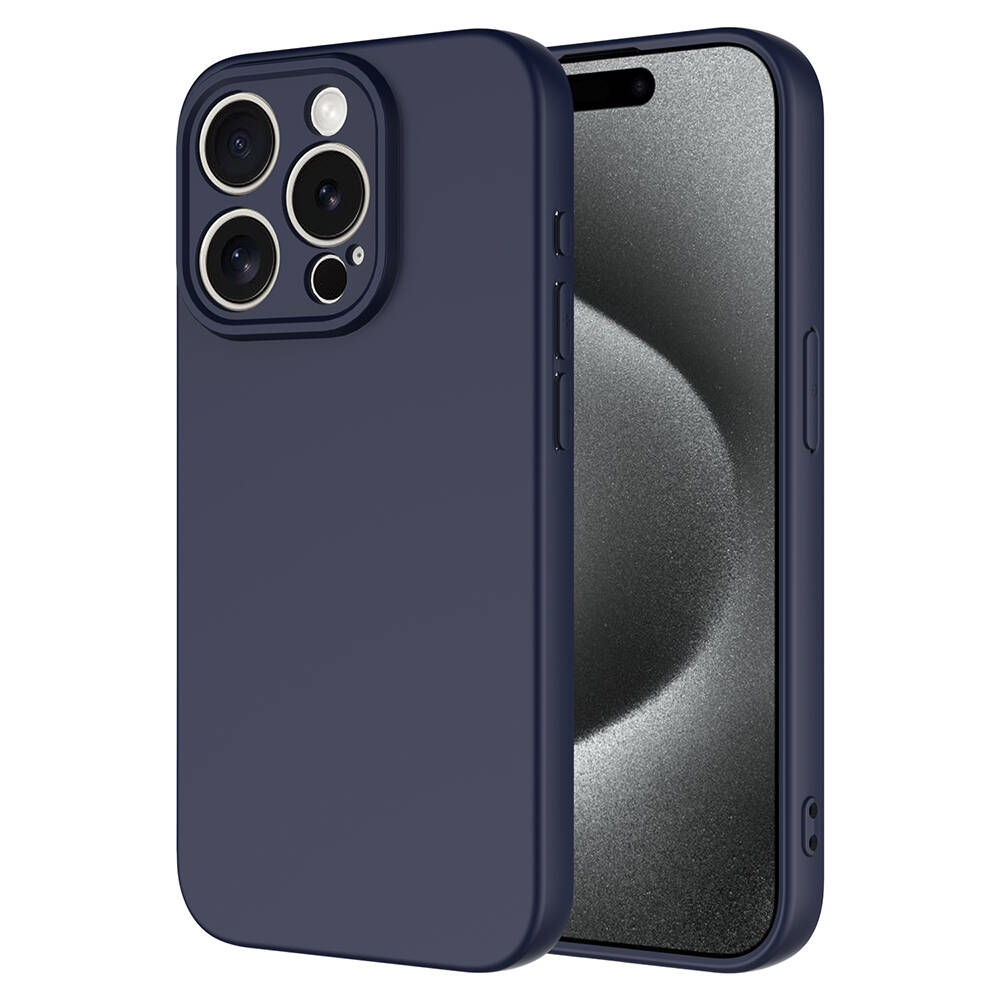 iPhone Uyumlu 15 Pro Kılıf Zore Mara Lansman Kapak-Lacivert