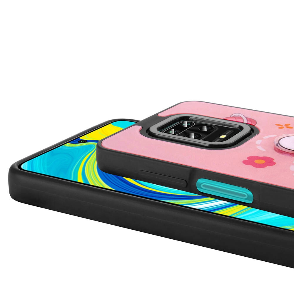 Xiaomi Uyumlu  Redmi Note 9S Kılıf Parlayan Kabartmalı İkonik Figürlü Zore Amas Silikon Kapak