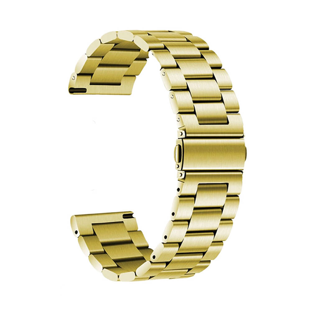 Huawei Uyumlu Watch GT 3 42mm Zore Band-04 20mm Metal Kordon-Gold