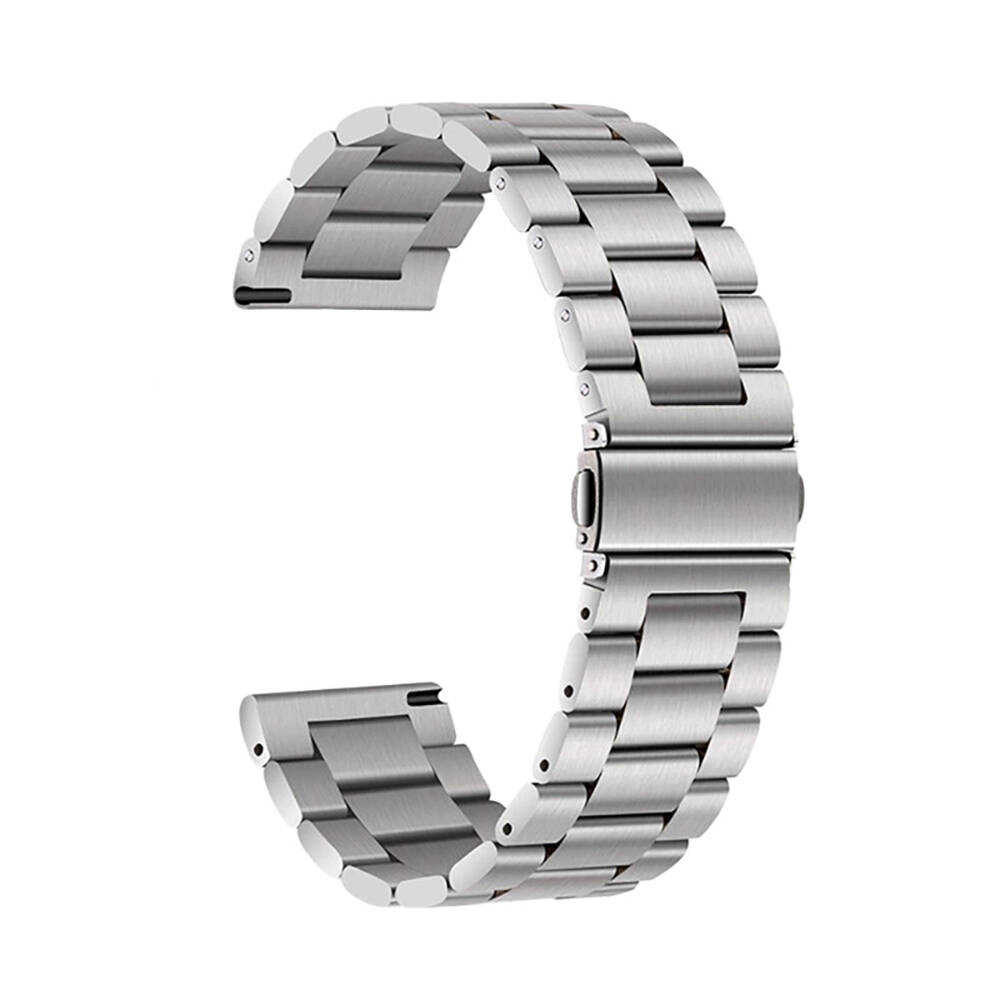 Xiaomi Uyumlu  Amazfit Pace Zore Band-04 22mm Metal Kordon-Gümüş