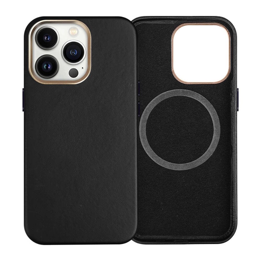 iPhone Uyumlu 14 Pro Max Kılıf M-safe Şarj Özellikli PU Deri Zore Adora Kapak