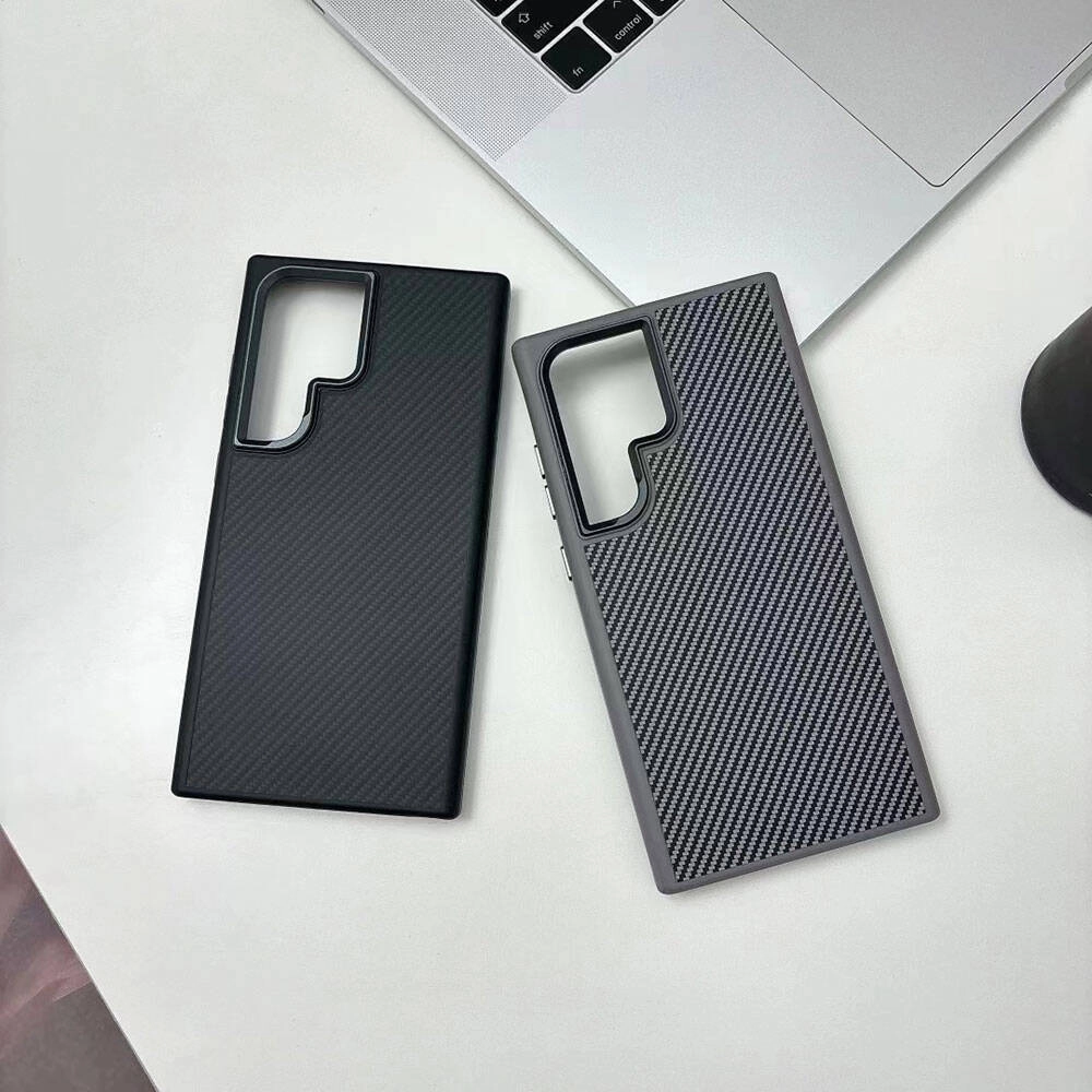 Galaxy Uyumlu S24 Ultra Kılıf M-safe Şarj Özellikli Karbon Fiber Görünümlü Zore Troy Kapak