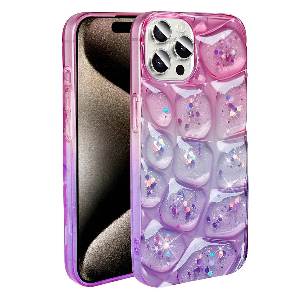 iPhone Uyumlu 15 Pro Max Kılıf Simli 3D Desenli Zore HaAraç Kapak