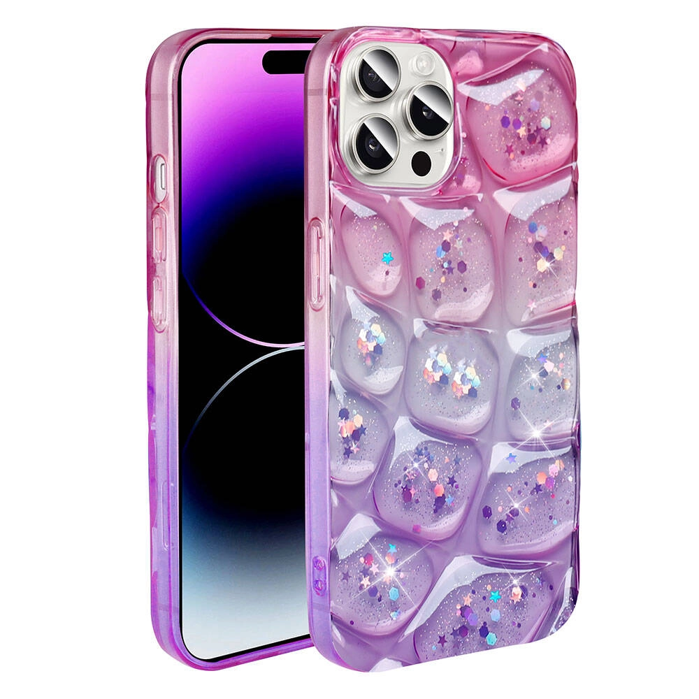 iPhone Uyumlu 14 Pro Max Kılıf Simli 3D Desenli Zore HaAraç Kapak