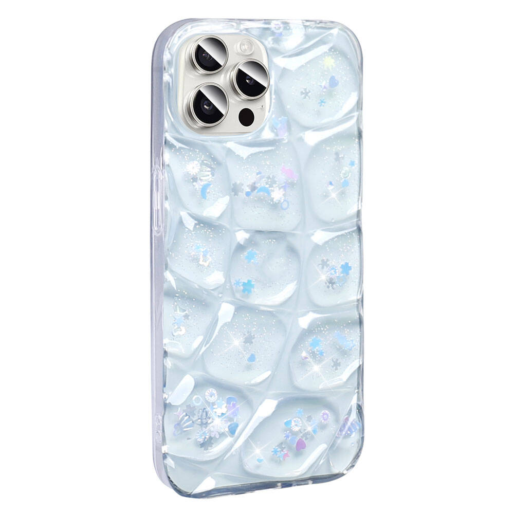 iPhone Uyumlu 14 Pro Max Kılıf Simli 3D Desenli Zore HaAraç Kapak-Beyaz