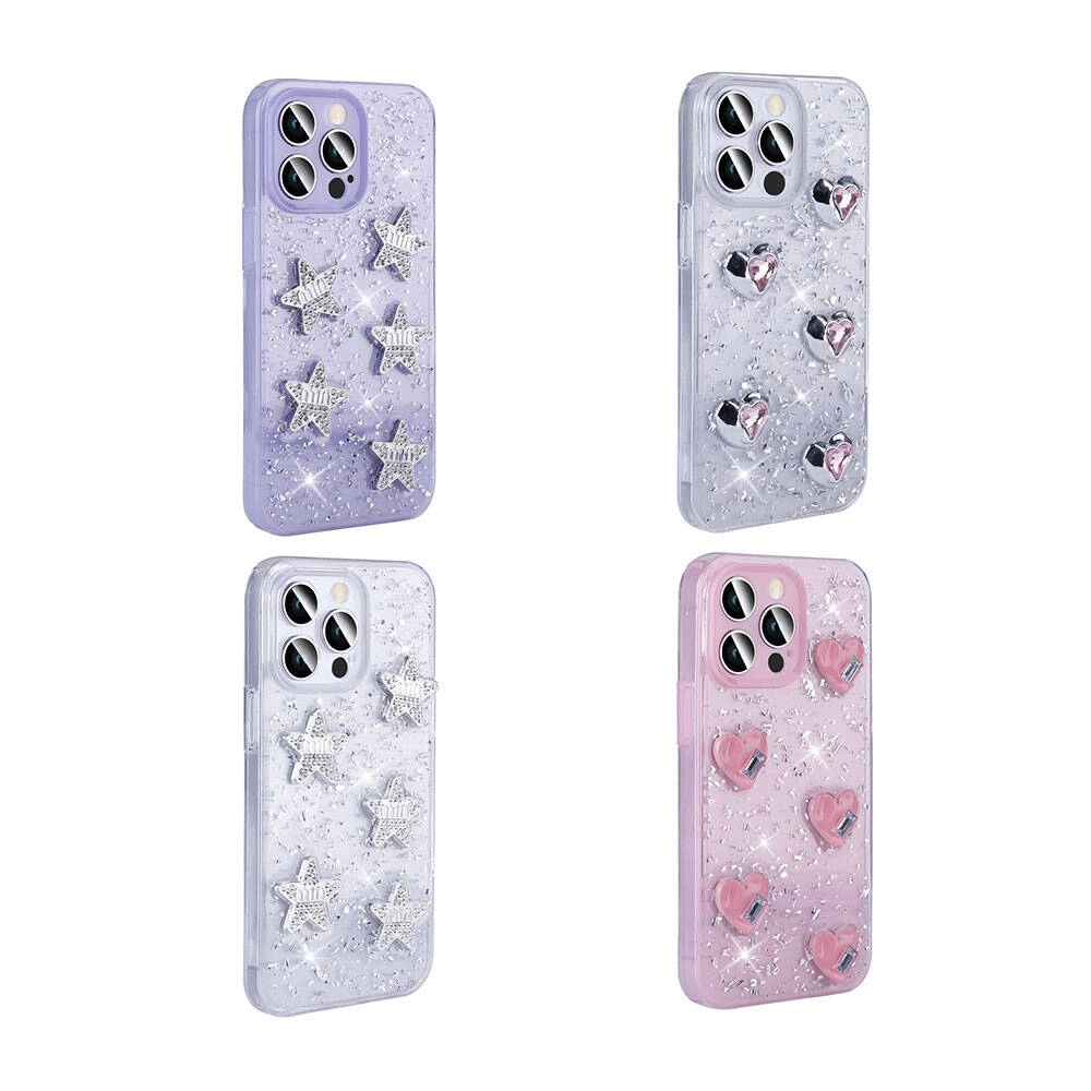 iPhone Uyumlu 14 Pro Max Kılıf Airbagli Simli Arka Yüzey Zore Işıltı Silikon Kapak