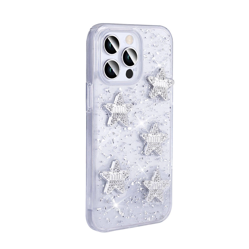 iPhone Uyumlu 14 Pro Max Kılıf Airbagli Simli Arka Yüzey Zore Işıltı Silikon Kapak