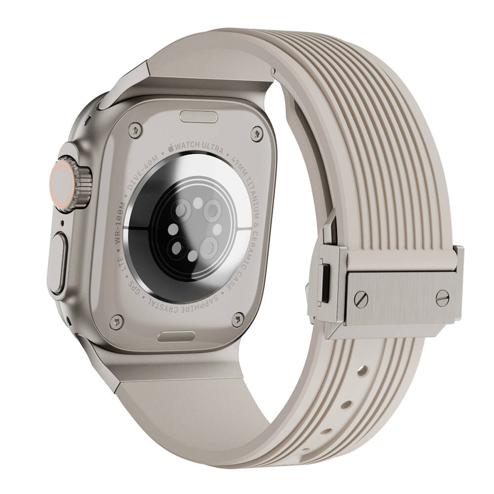 Watch 42mm Zore KRD-113 Spor Görünümlü Silikon Kordon-Starlight