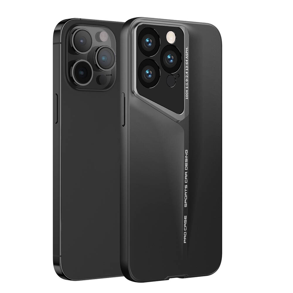 iPhone Uyumlu 14 Pro Max Kılıf Ultra İnce Kamera Korumalı Sert Rubber Zore Procase Kapak-Siyah