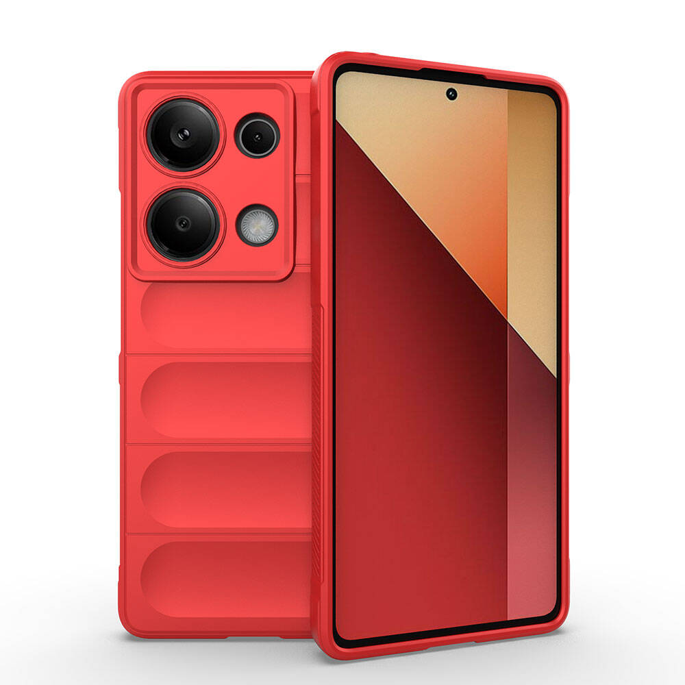 Xiaomi Uyumlu  Redmi Note 13 Pro 4G Kılıf Esnek TPU Oyuklu Arka Yüzey Tasarımlı Zore Etnik Silikon Kapak-Kırmızı