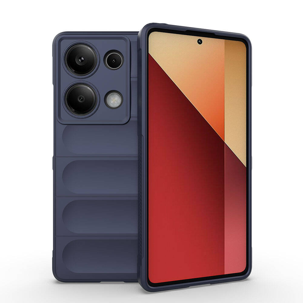 Xiaomi Uyumlu  Redmi Note 13 Pro 4G Kılıf Esnek TPU Oyuklu Arka Yüzey Tasarımlı Zore Etnik Silikon Kapak-Lacivert