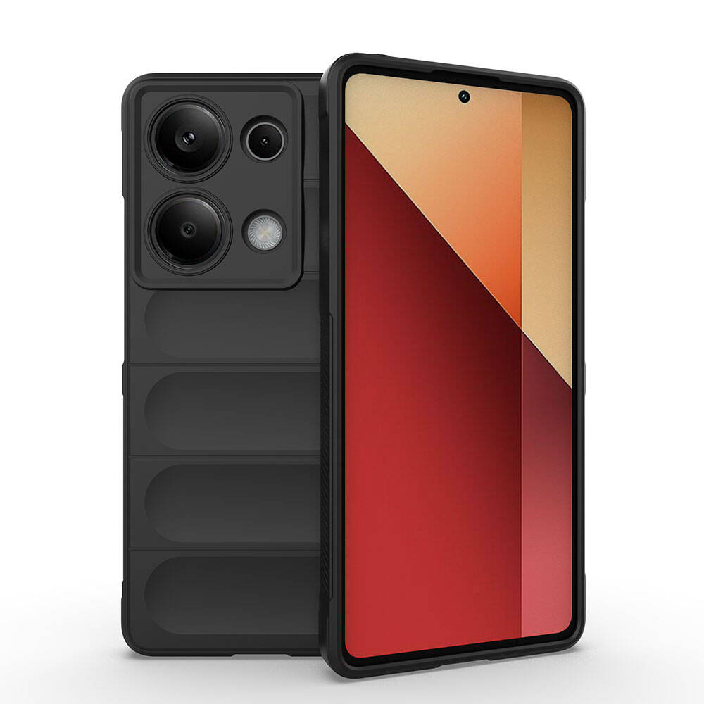 Xiaomi Uyumlu  Redmi Note 13 Pro 4G Kılıf Esnek TPU Oyuklu Arka Yüzey Tasarımlı Zore Etnik Silikon Kapak-Siyah