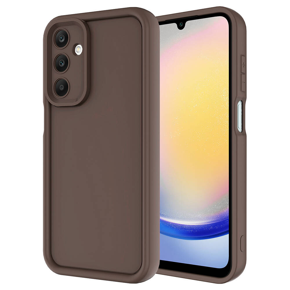 Galaxy Uyumlu A15 Kılıf Kamera Korumalı Zore Ananas Kapak-Kahverengi
