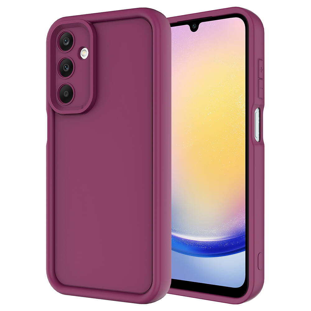 Galaxy Uyumlu A15 Kılıf Kamera Korumalı Zore Ananas Kapak-Mürdüm