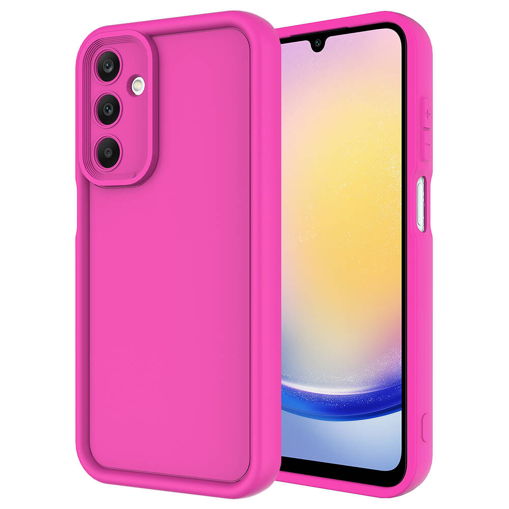 Galaxy Uyumlu A15 Kılıf Kamera Korumalı Zore Ananas Kapak-Pembe koyu