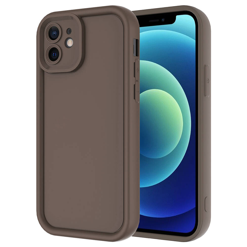 iPhone Uyumlu 11 Kılıf Kamera Korumalı Zore Ananas Kapak-Kahverengi