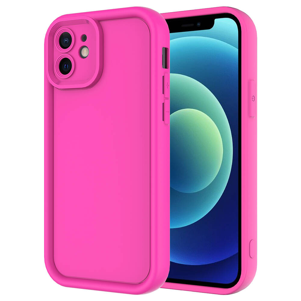 iPhone Uyumlu 11 Kılıf Kamera Korumalı Zore Ananas Kapak-Pembe koyu