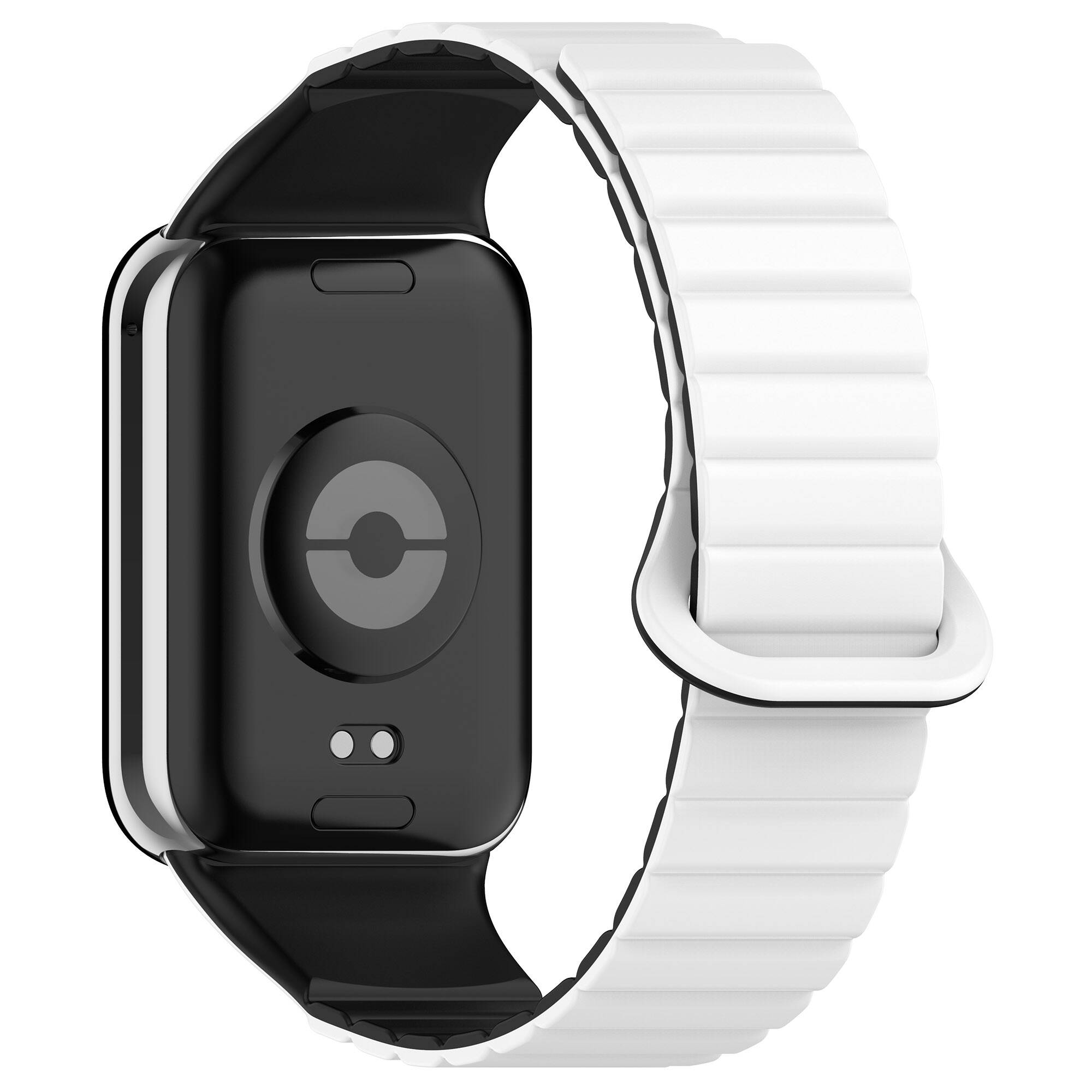 Xiaomi Uyumlu  Redmi Watch 4 Silikon Kordon Zore KRD-105 Strap Kayış-Beyaz-siyah