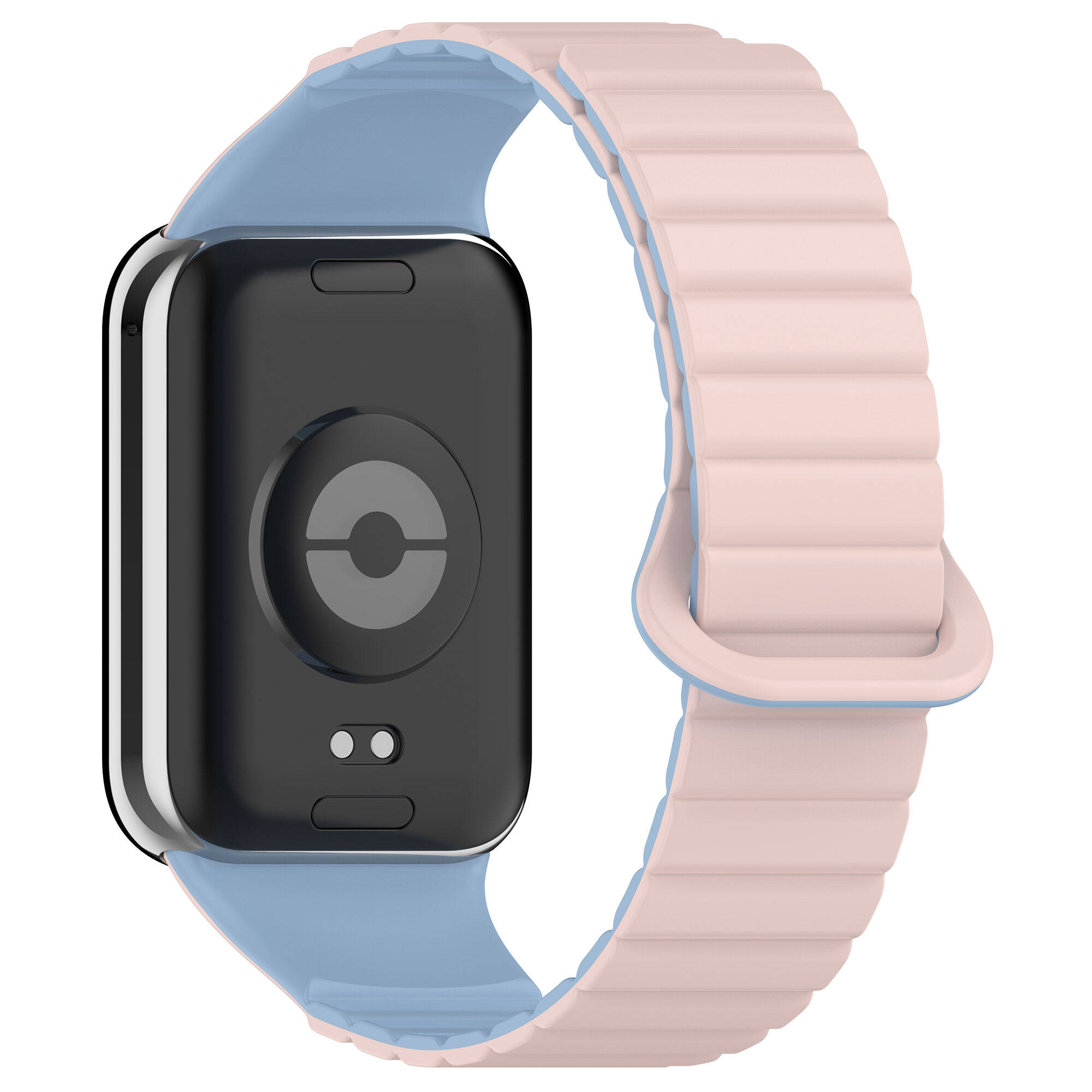Xiaomi Uyumlu  Mi Band 8 Pro Silikon Kordon Zore KRD-105 Strap Kayış-Pembe-mavi