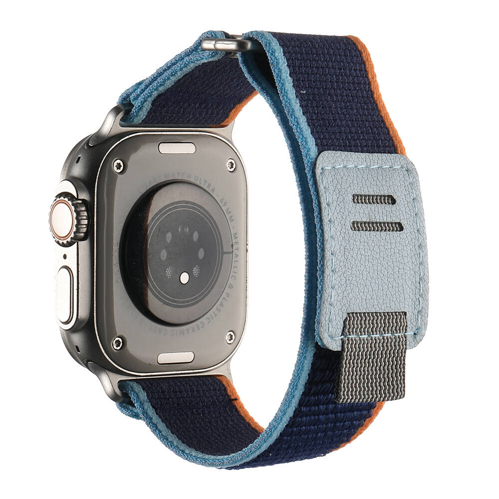 Watch Ultra 49mm Hasır Kordon Zore KRD-106 Strap Kayış-Lacivert