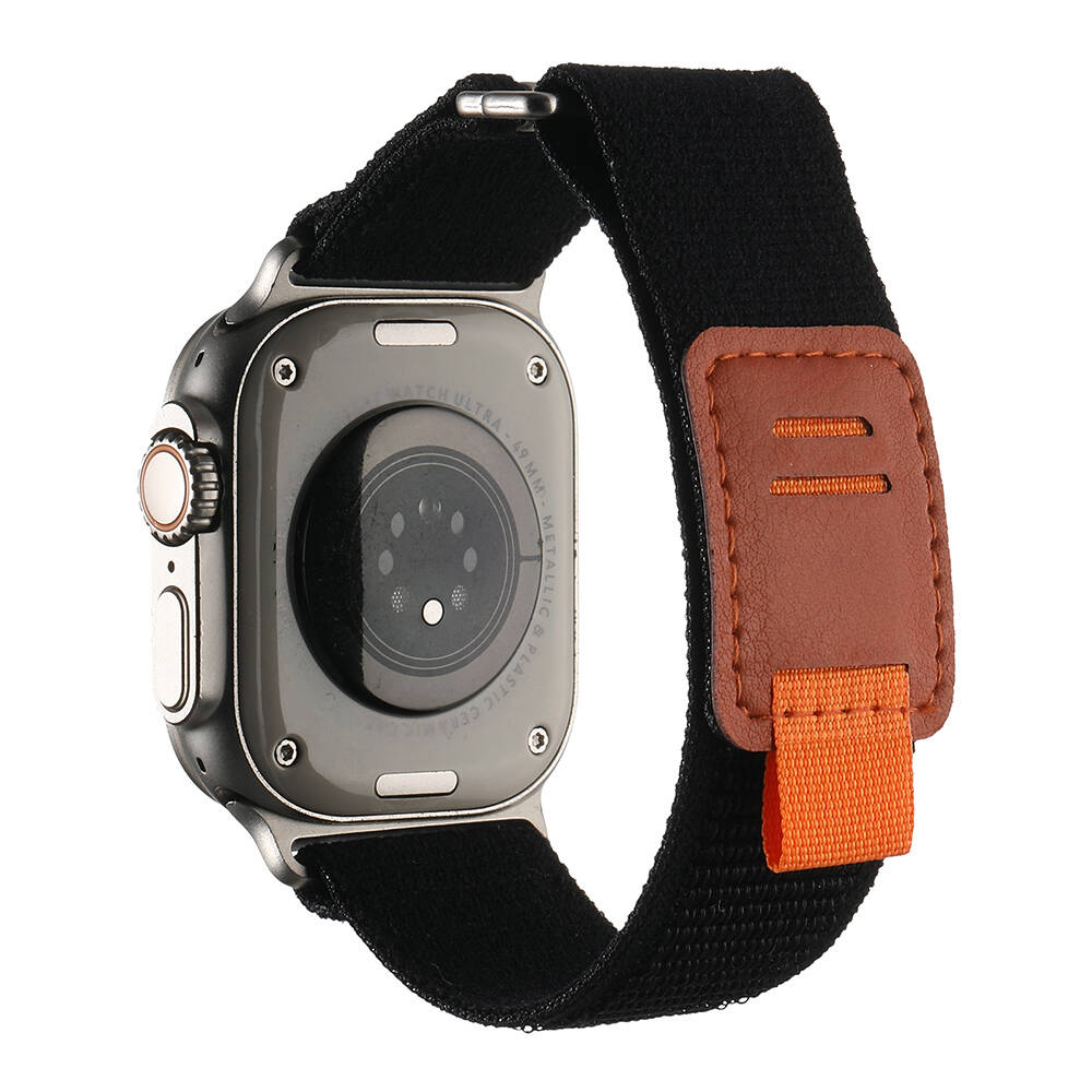 Watch Ultra 49mm Hasır Kordon Zore KRD-106 Strap Kayış-Siyah