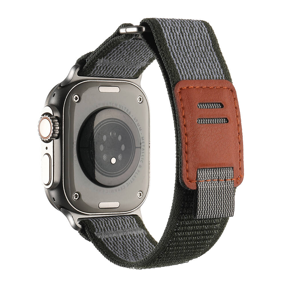 Watch Ultra 49mm Hasır Kordon Zore KRD-106 Strap Kayış-Yeşil