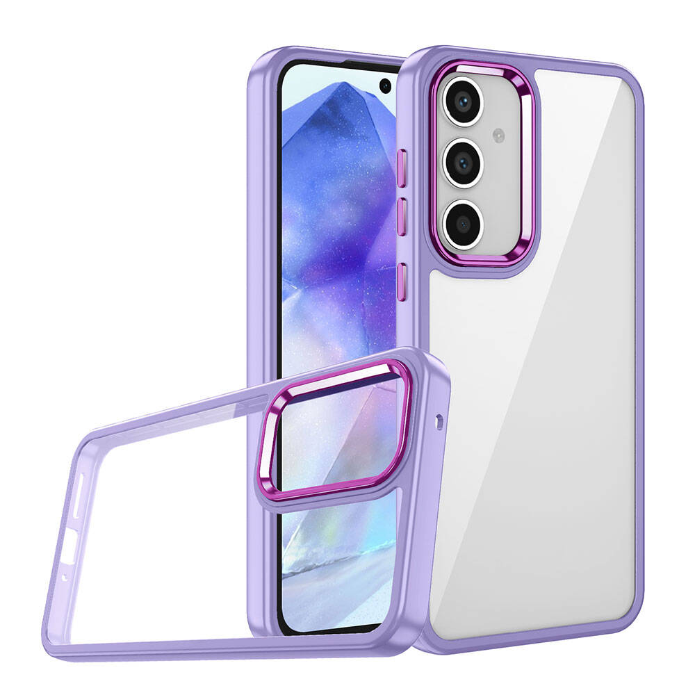 Galaxy Uyumlu A15 Kılıf Zore Flora Kapak-Lila