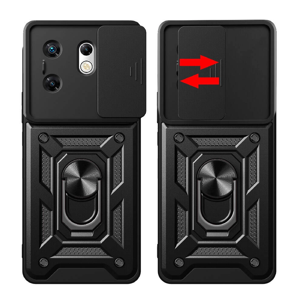 İnfinix Zero 30 4G Kılıf Magnetik Standlı Kamera Korumalı Zore Sürgülü Vega Kapak